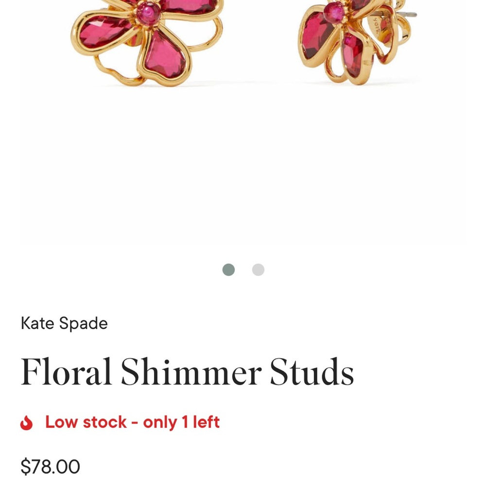 Kate Spade Floral Shimmer Studs - Pinkish Red Flower Earrings